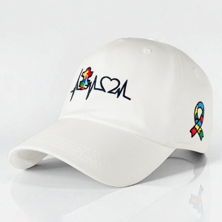 darya-ocean - Boné Aba Curva Conscientização do Autismo Unissex Heart - Modelo Dad Hat