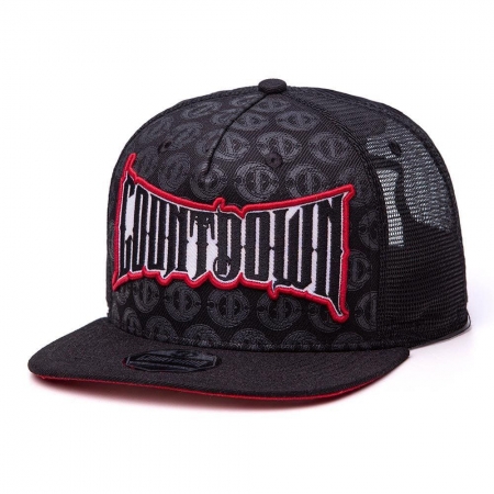 Boné Preto Unissex Americano Trucker com Aba Reta - Countdown Sports Victory